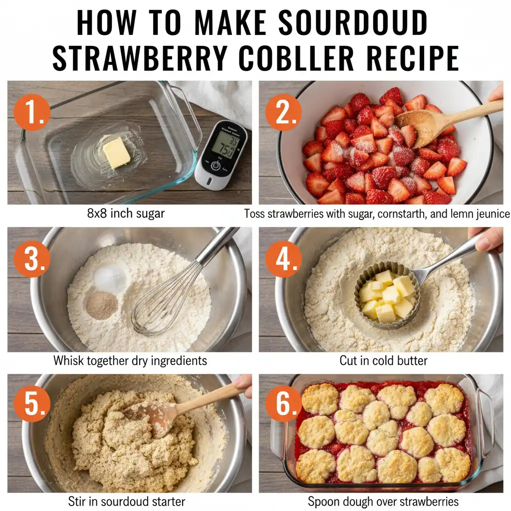 How to make sourdough strawberry cobbler recipe