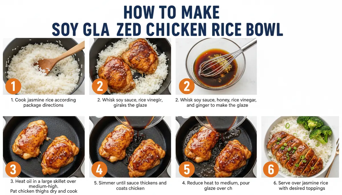 How to make soy glazed chicken rice bowl
