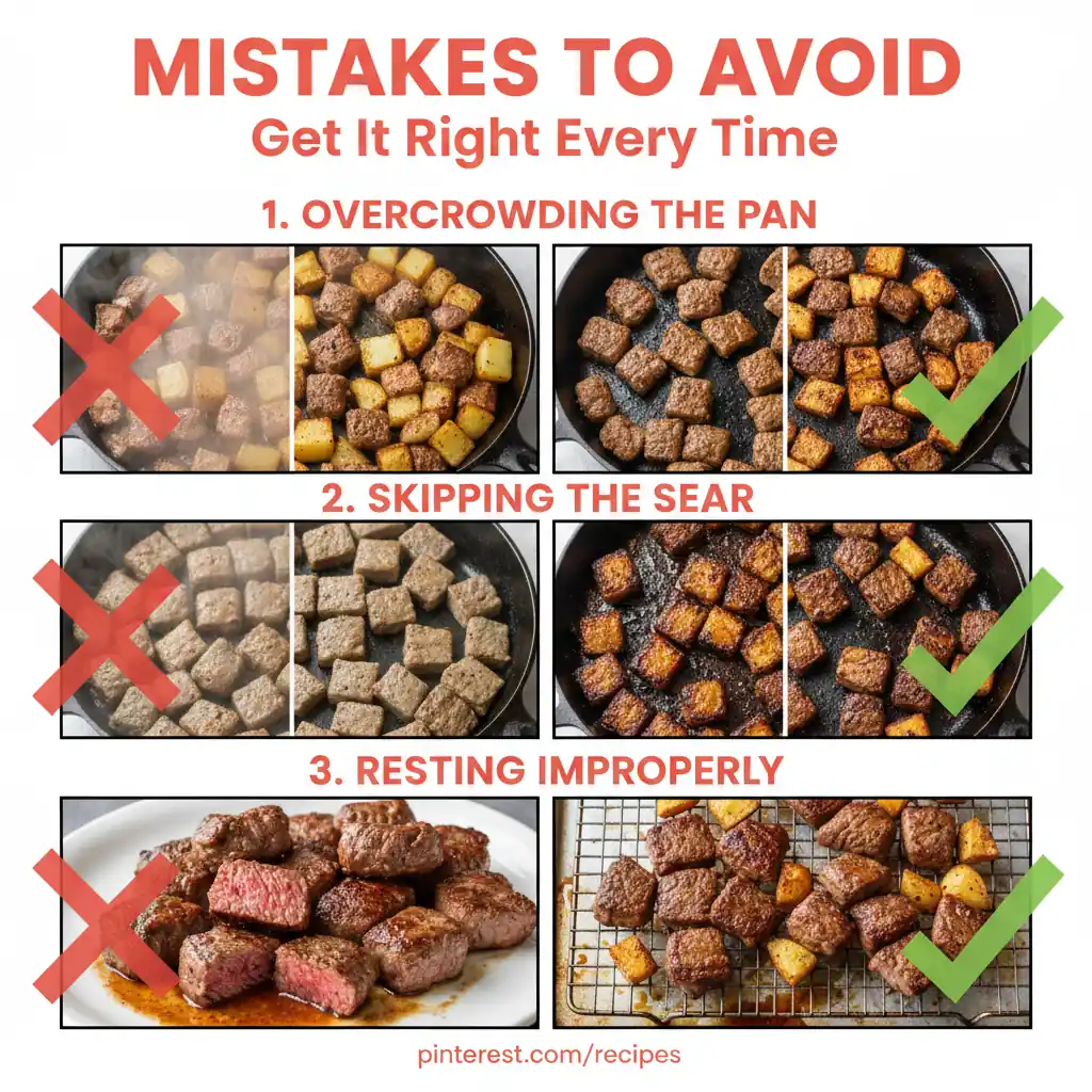 steak bites and potatoes recipe common mistakes