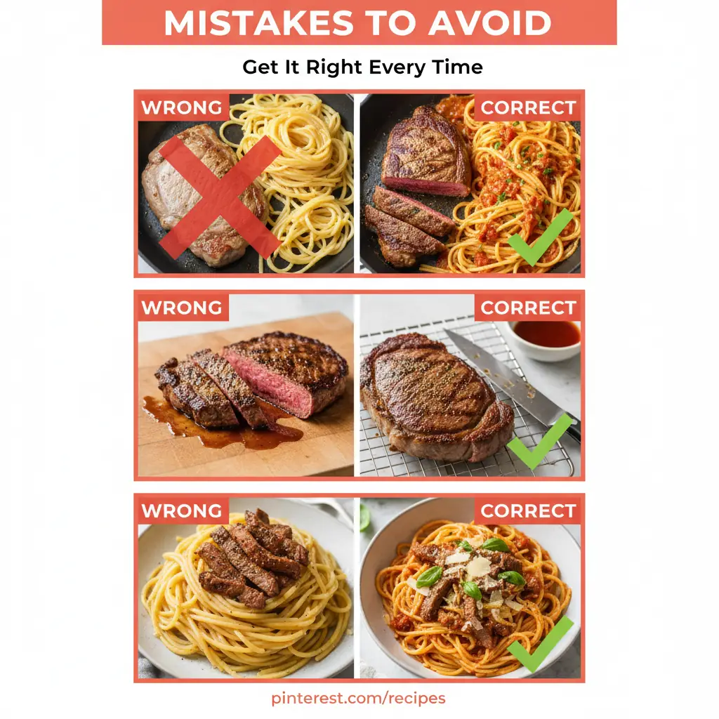 steak pasta recipe common mistakes