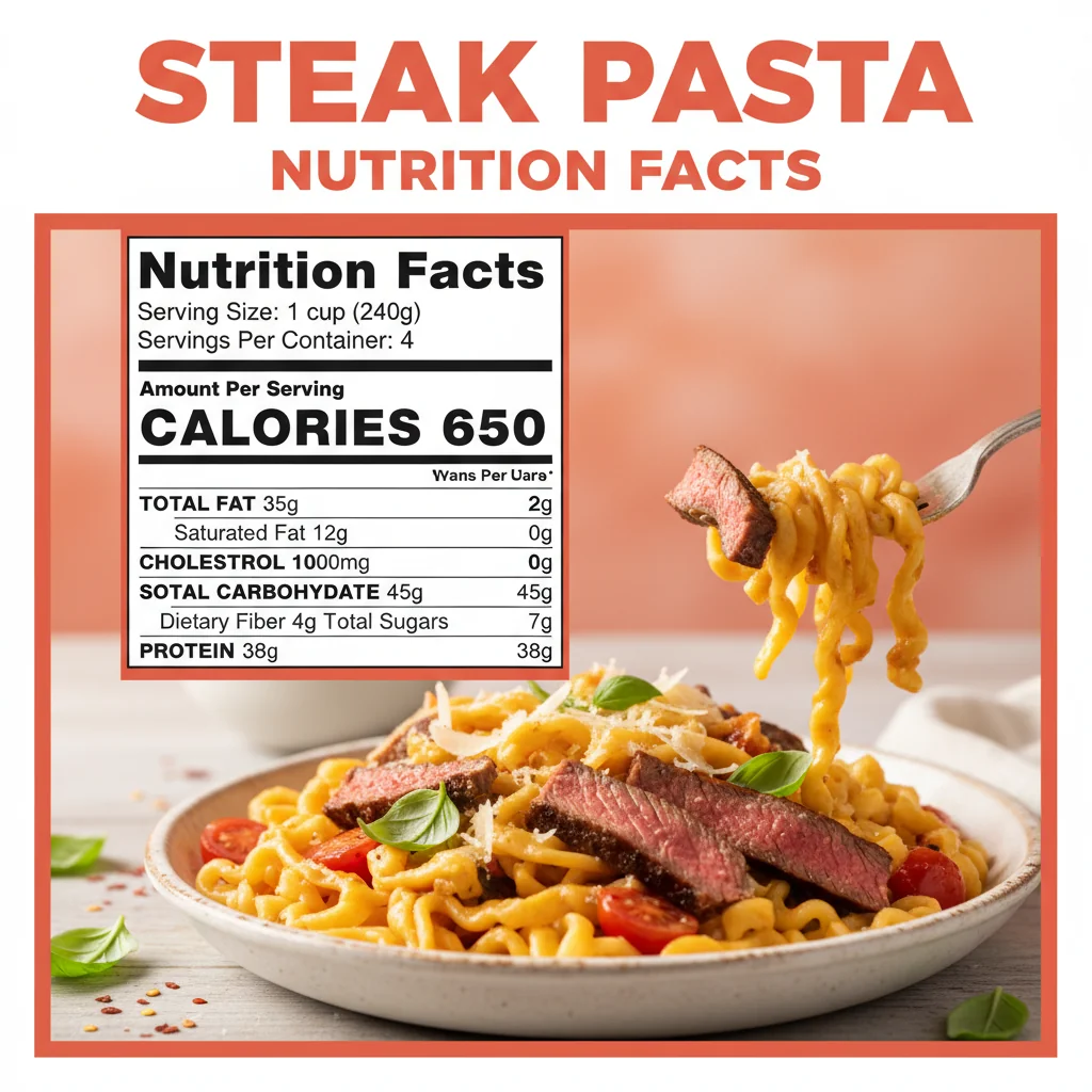 steak pasta recipe nutritional information