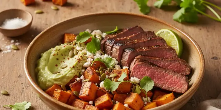 steak sweet potato bowl recipe featured