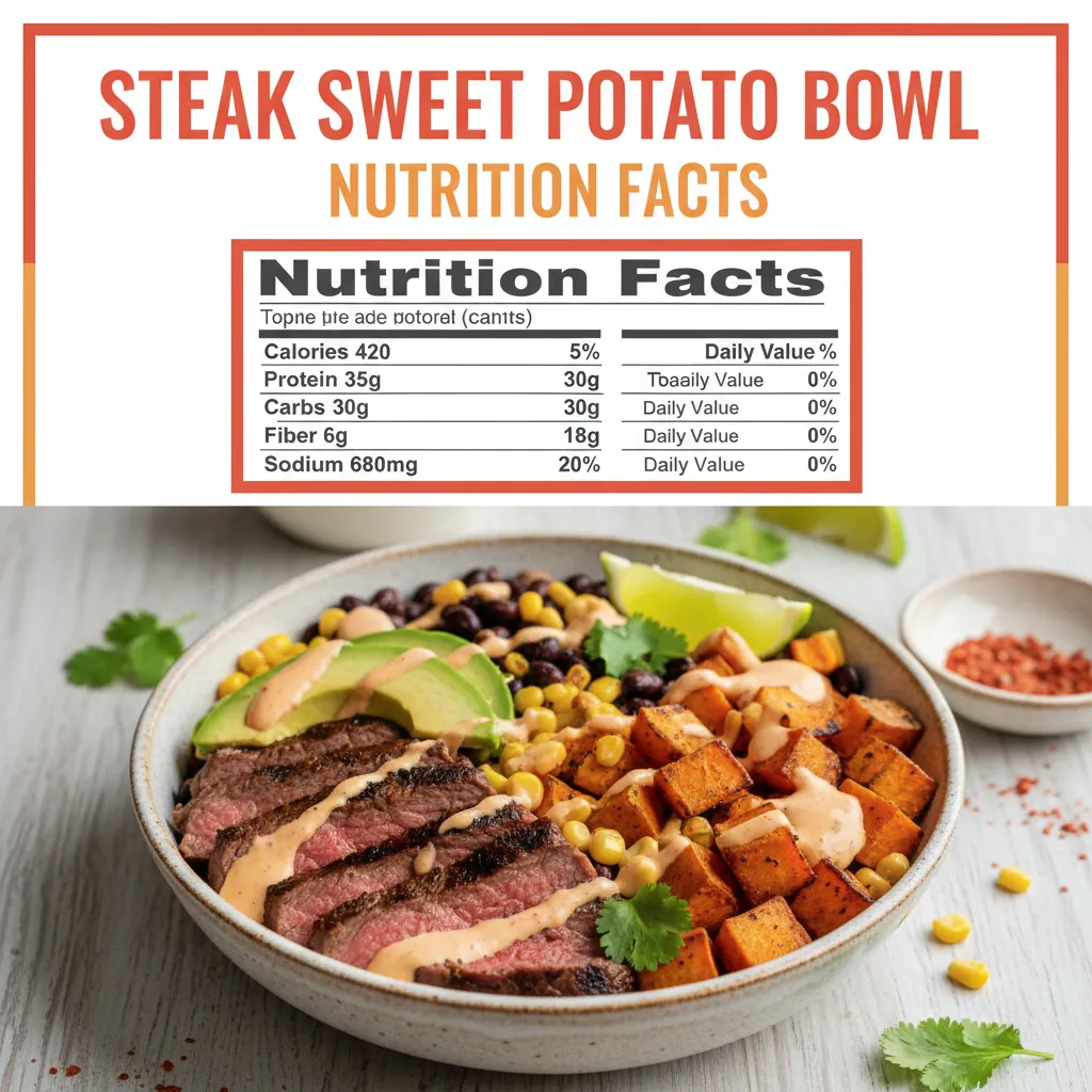 steak sweet potato bowl recipe nutritional information