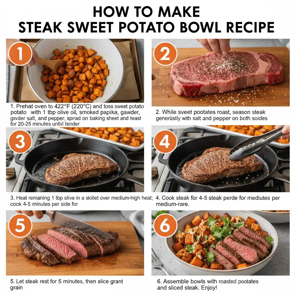 How to make steak sweet potato bowl recipe