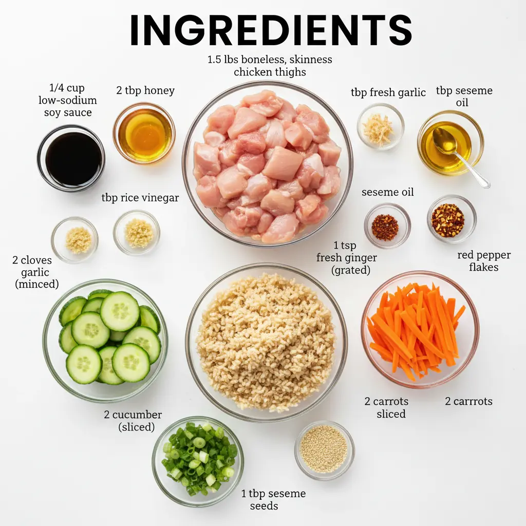 sticky chicken bowls ingredients