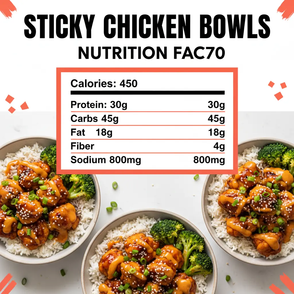 sticky chicken bowls nutritional information