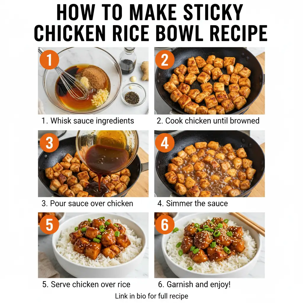 How to make sticky chicken rice bowl recipe