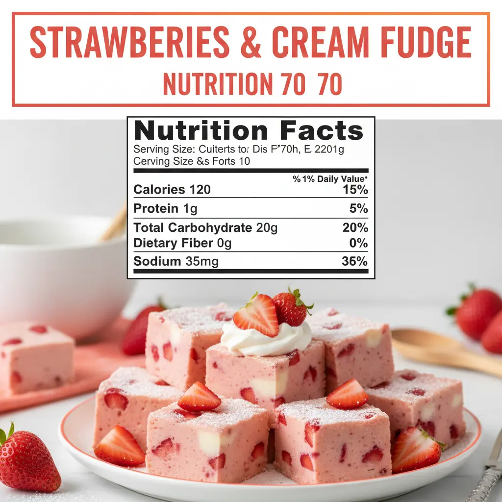 strawberries and cream fudge recipe nutritional information