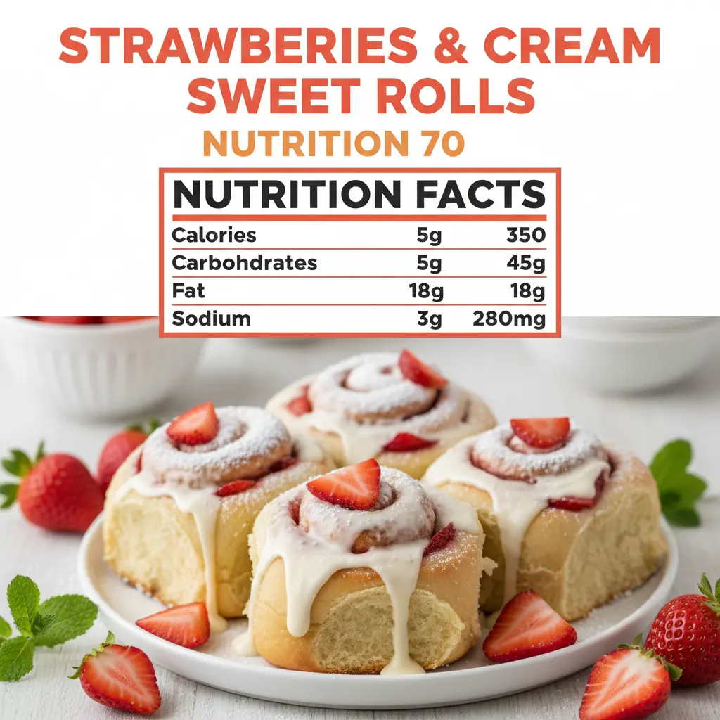 strawberries and cream sweet rolls recipe nutritional information