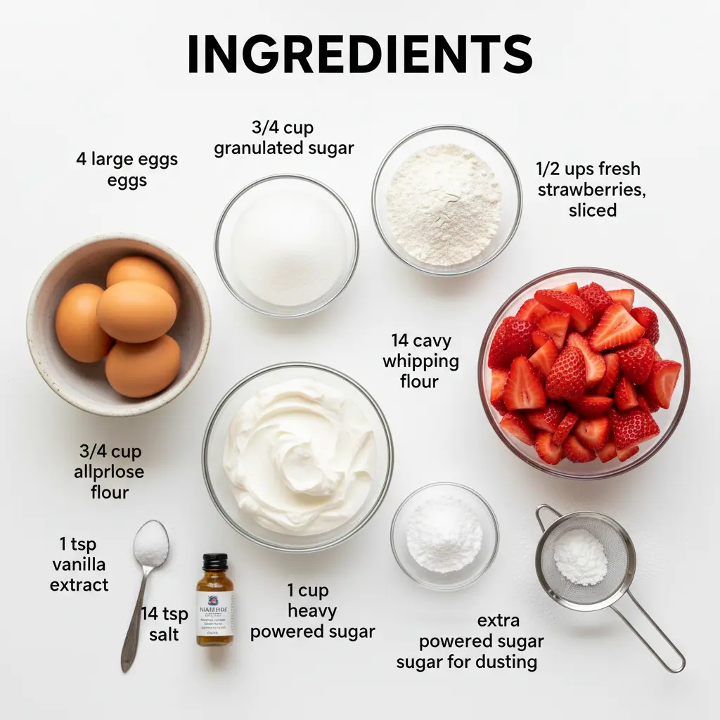 strawberries and cream swiss roll recipe ingredients