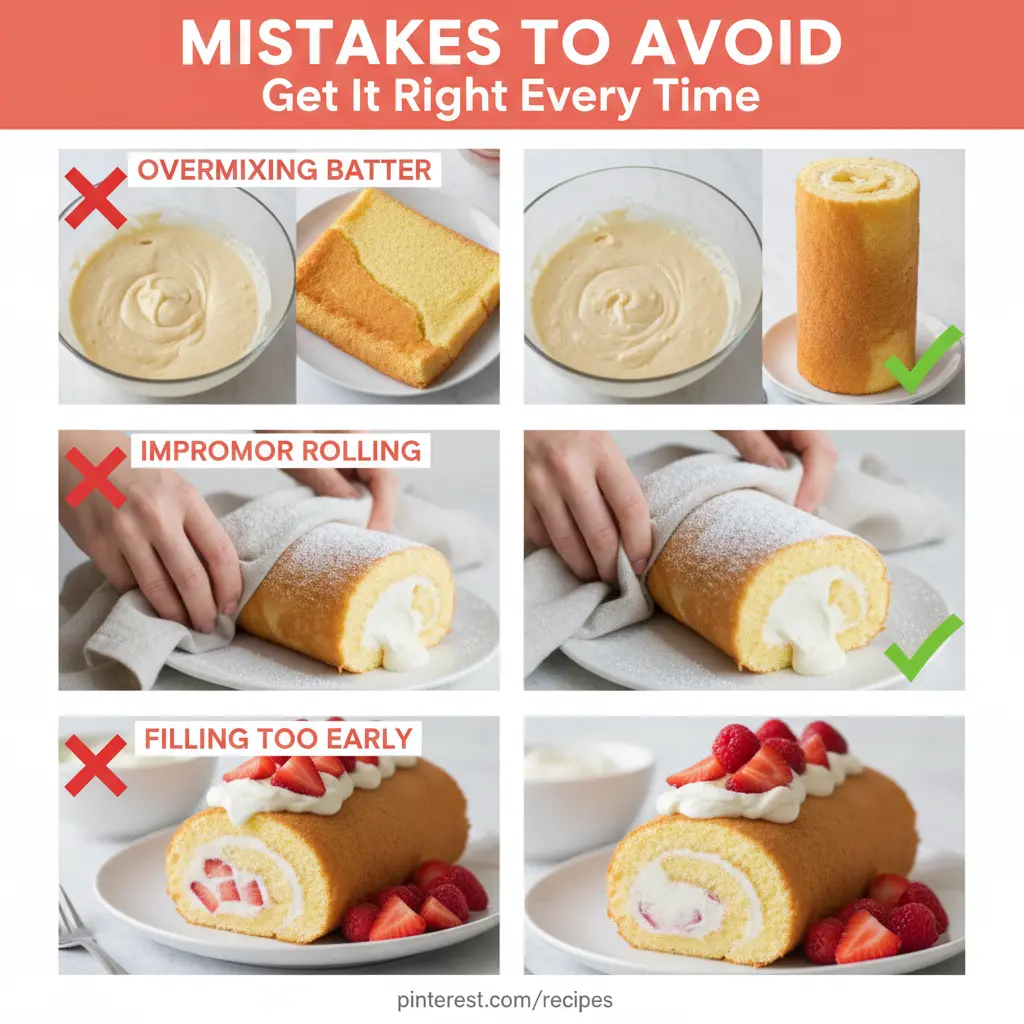 strawberries and cream swiss roll recipe common mistakes