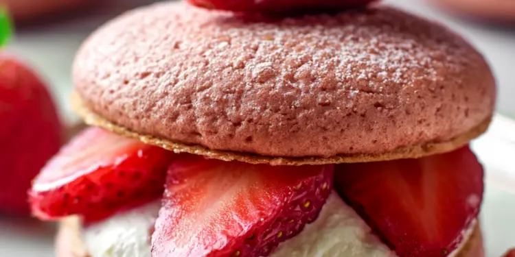 strawberries and cream whoopie pies recipe featured