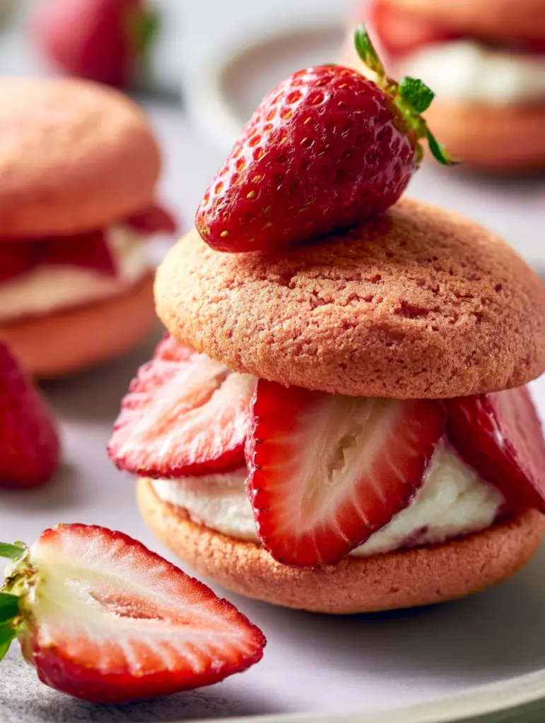 strawberries and cream whoopie pies recipe recipeCard1