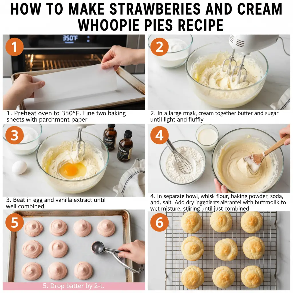 How to make strawberries and cream whoopie pies recipe