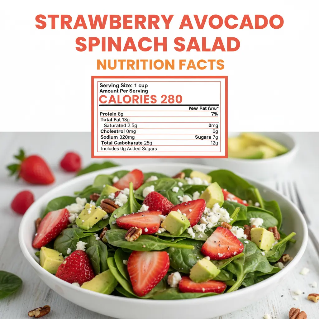 strawberry avocado spinach salad recipe nutritional information