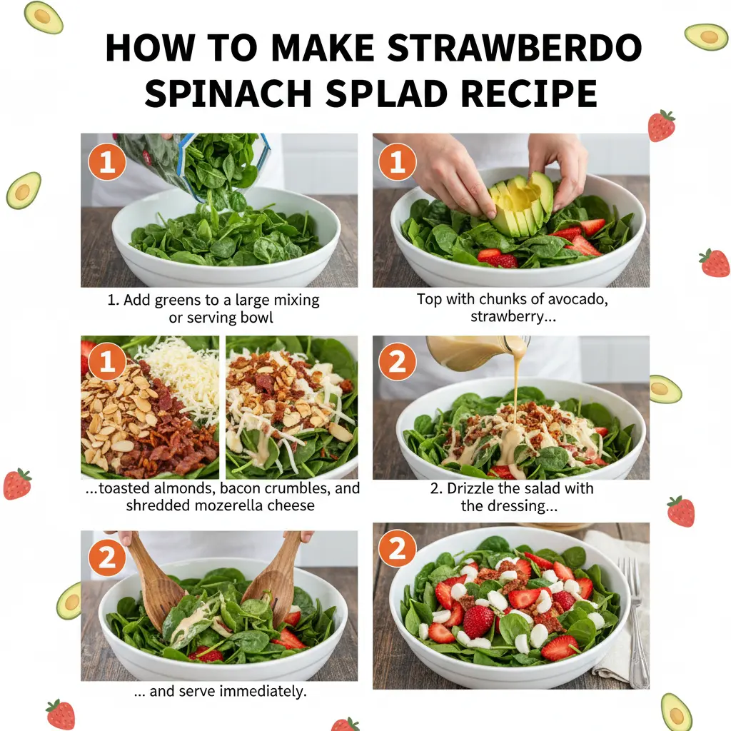 How to make strawberry avocado spinach salad recipe