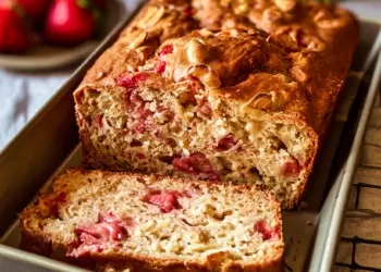 strawberry banana bread recipe featured