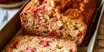 strawberry banana bread recipe featured