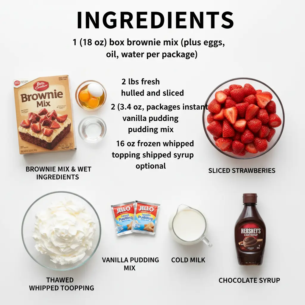 strawberry brownie trifle recipe ingredients