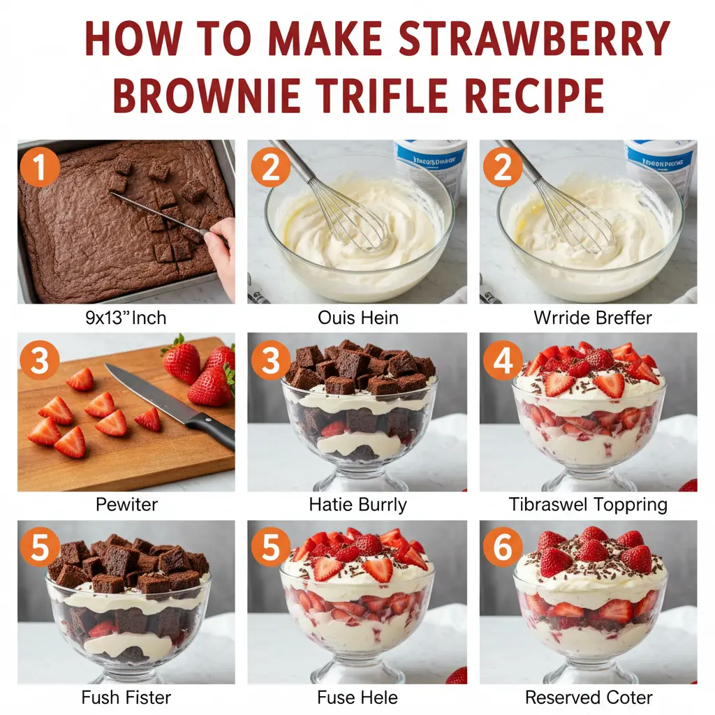 How to make strawberry brownie trifle recipe