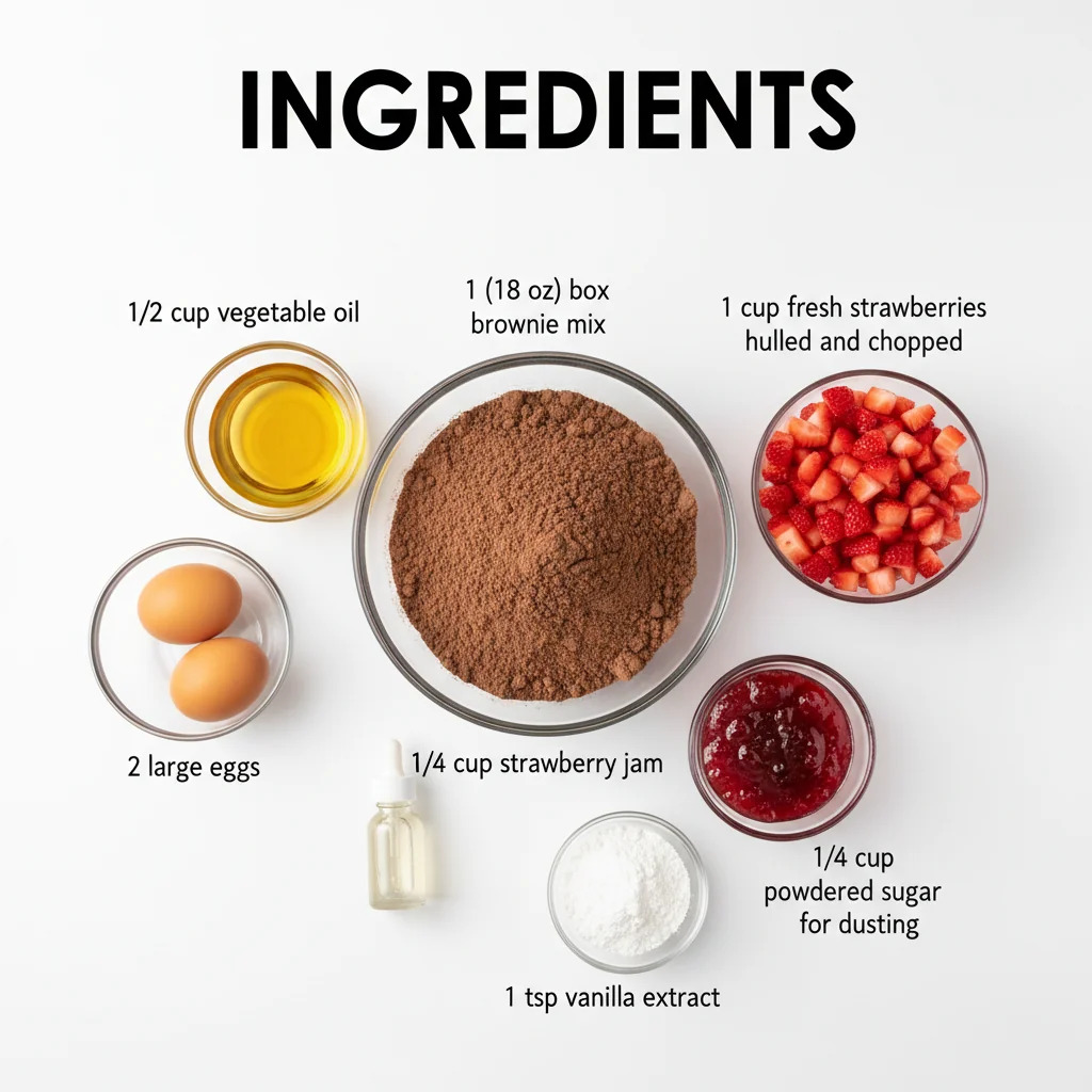 strawberry brownies recipe ingredients