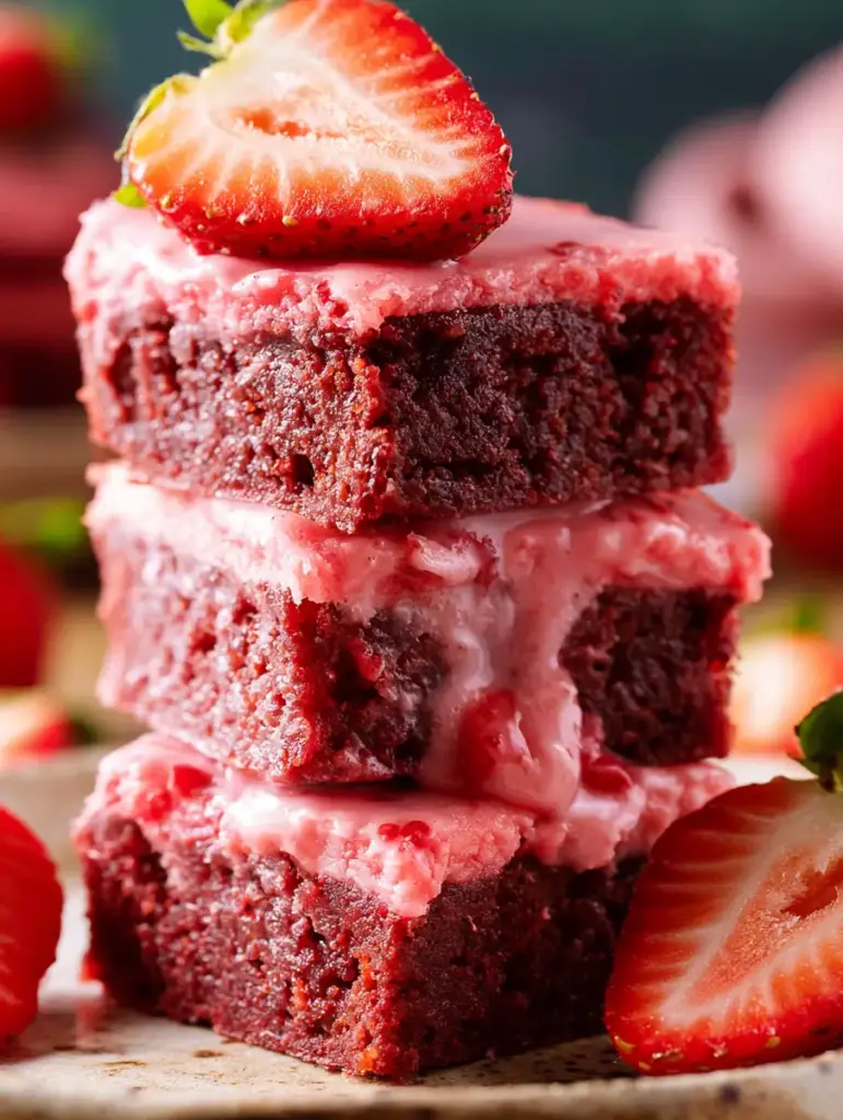 strawberry brownies recipe recipeCard1