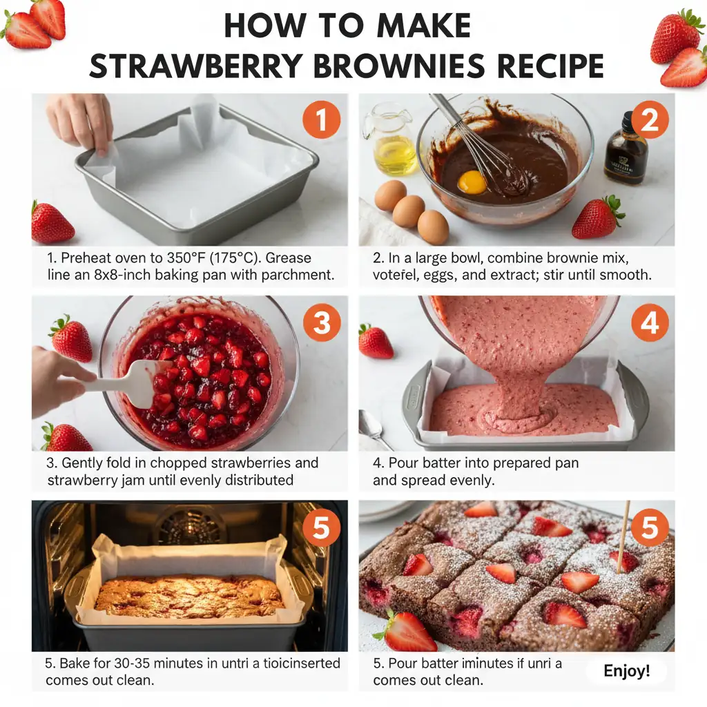 How to make strawberry brownies recipe
