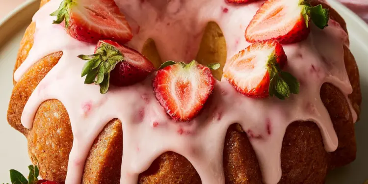 strawberry bundt cake recipe featured