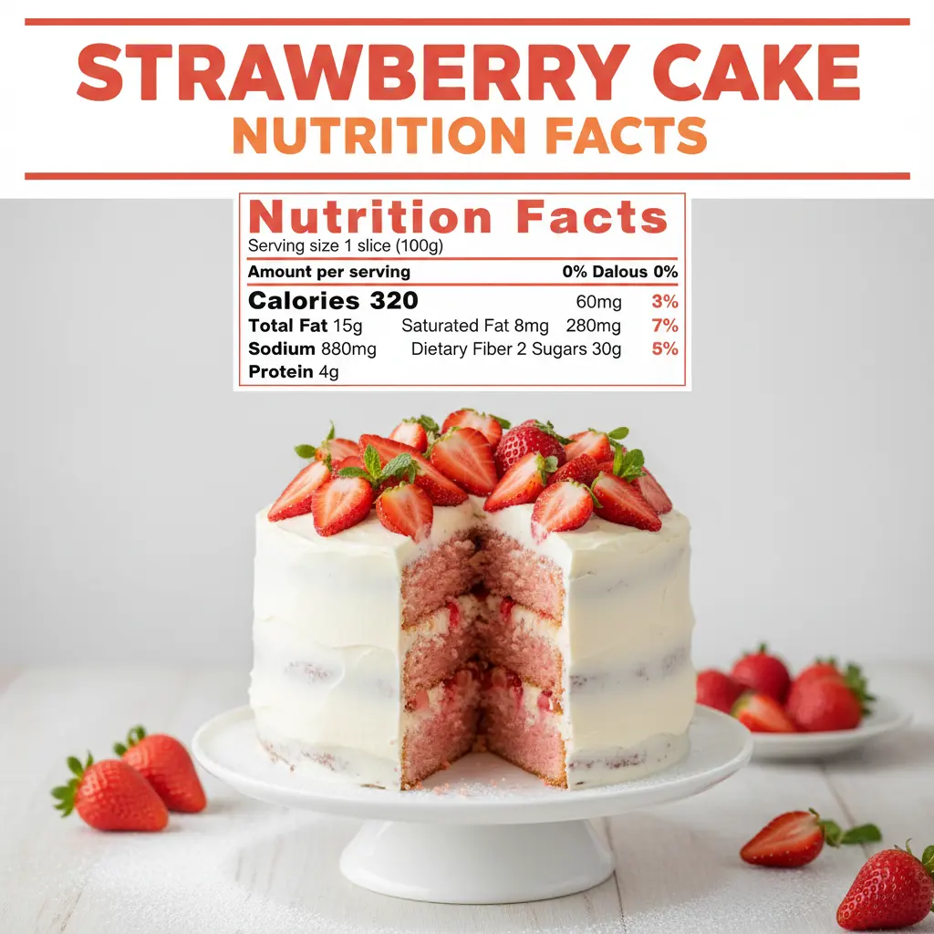 strawberry cake recipe nutritional information