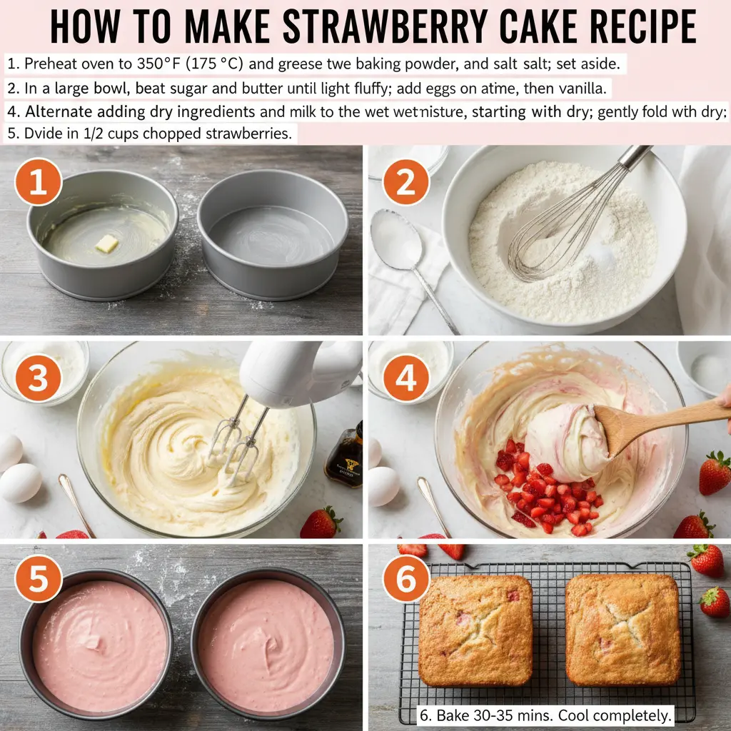 How to make strawberry cake recipe