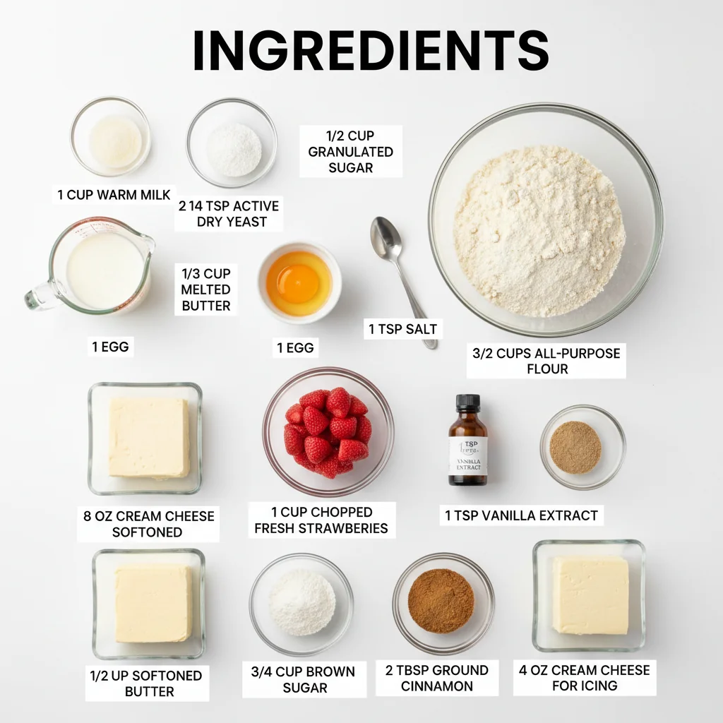 strawberry cheesecake cinnamon rolls ingredients