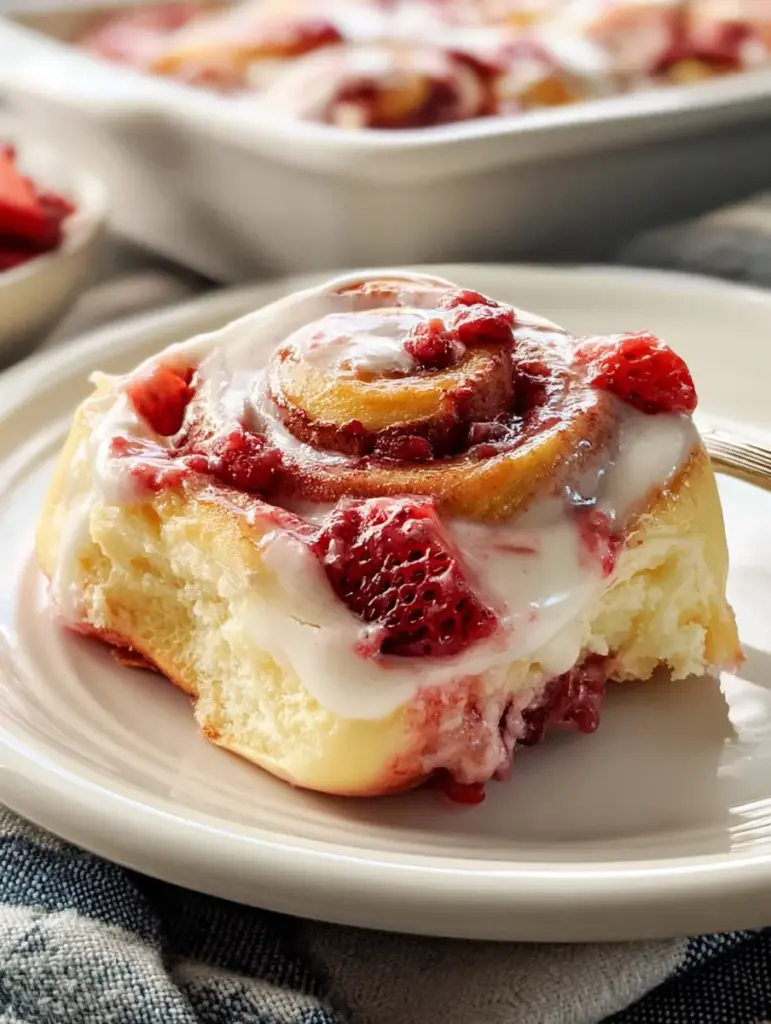 strawberry cheesecake cinnamon rolls recipeCard1