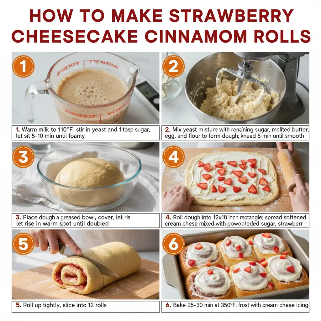 How to make strawberry cheesecake cinnamon rolls