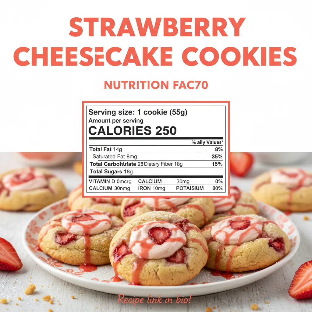 strawberry cheesecake cookies recipe nutritional information