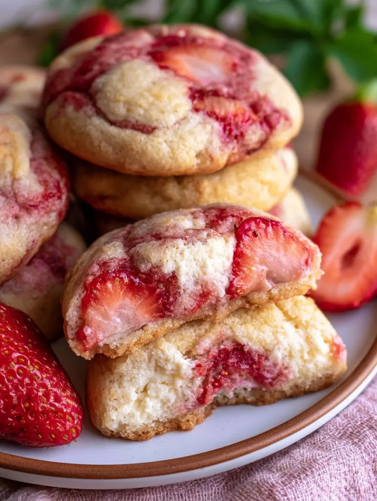 strawberry cheesecake cookies recipe recipeCard1