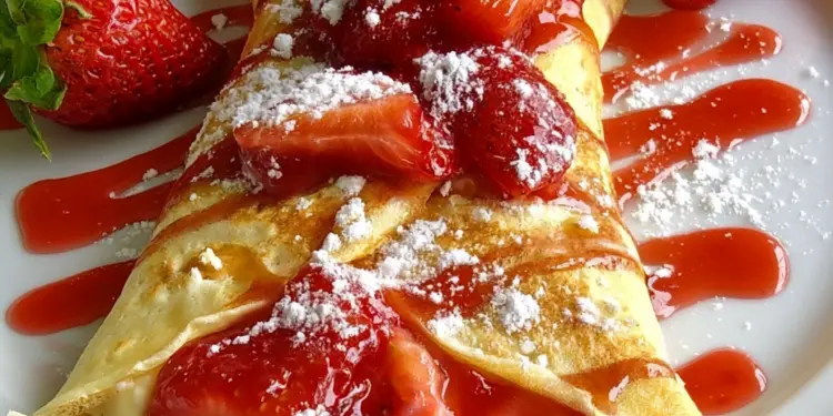strawberry cheesecake crepes recipe featured