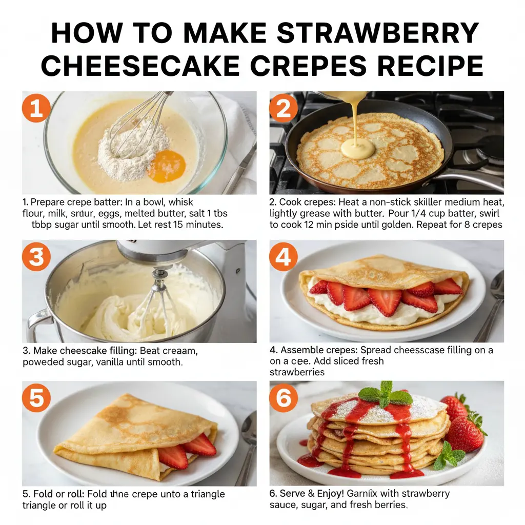 How to make strawberry cheesecake crepes recipe