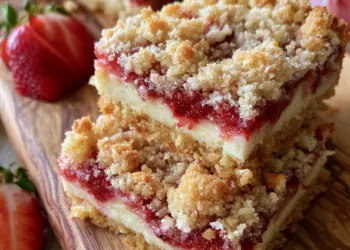 strawberry cheesecake crumb bars featured