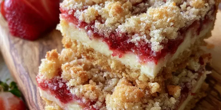 strawberry cheesecake crumb bars featured