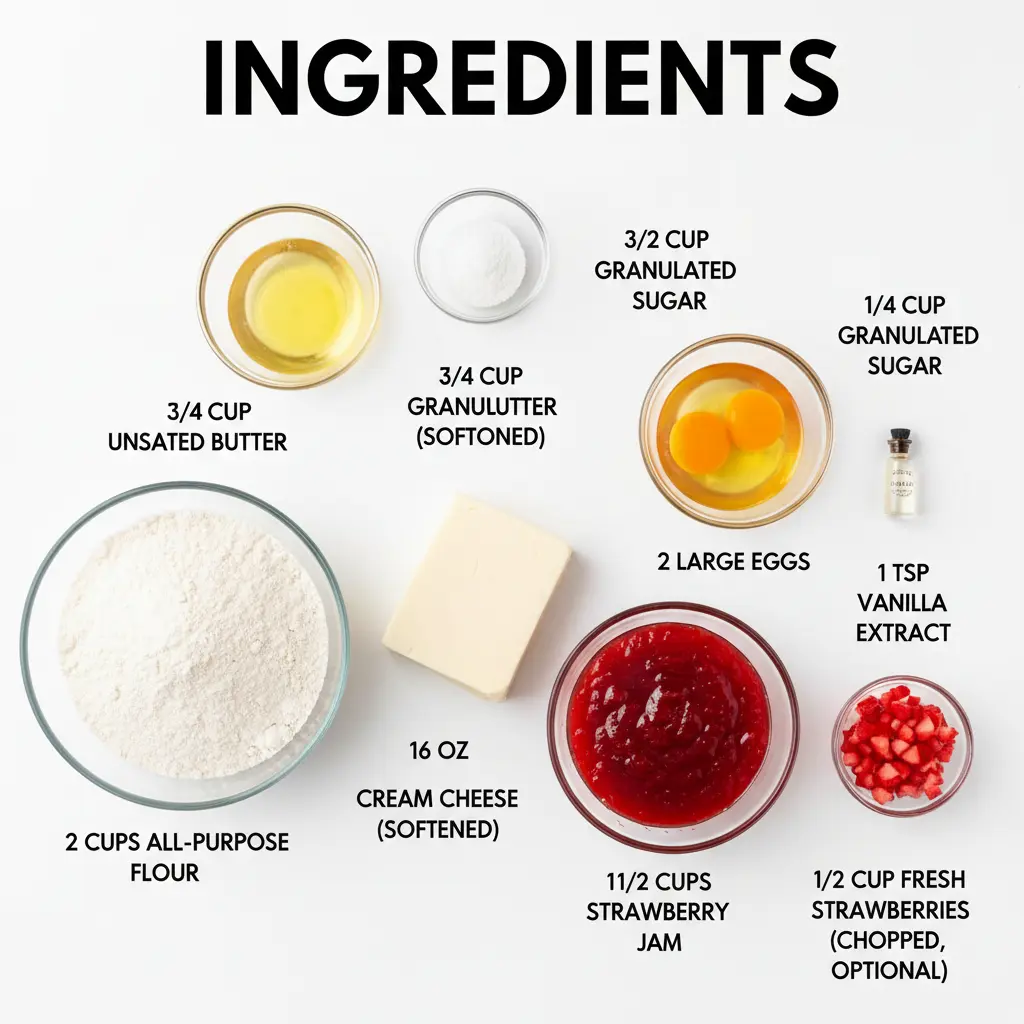strawberry cheesecake crumb bars ingredients
