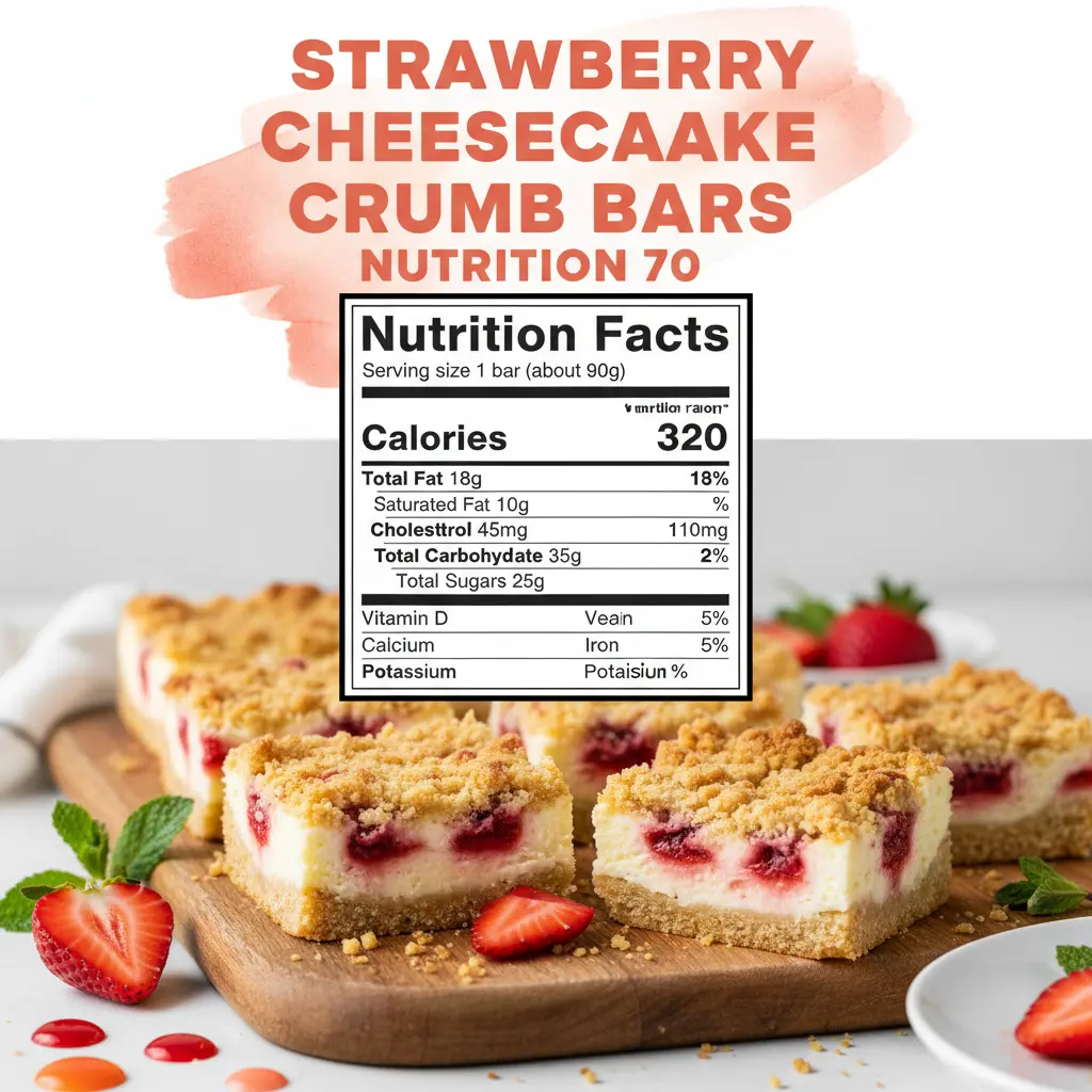 strawberry cheesecake crumb bars nutritional information