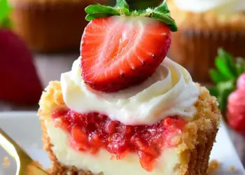 strawberry cheesecake cupcakes recipe featured
