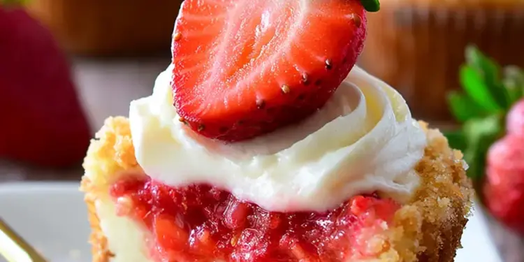 strawberry cheesecake cupcakes recipe featured