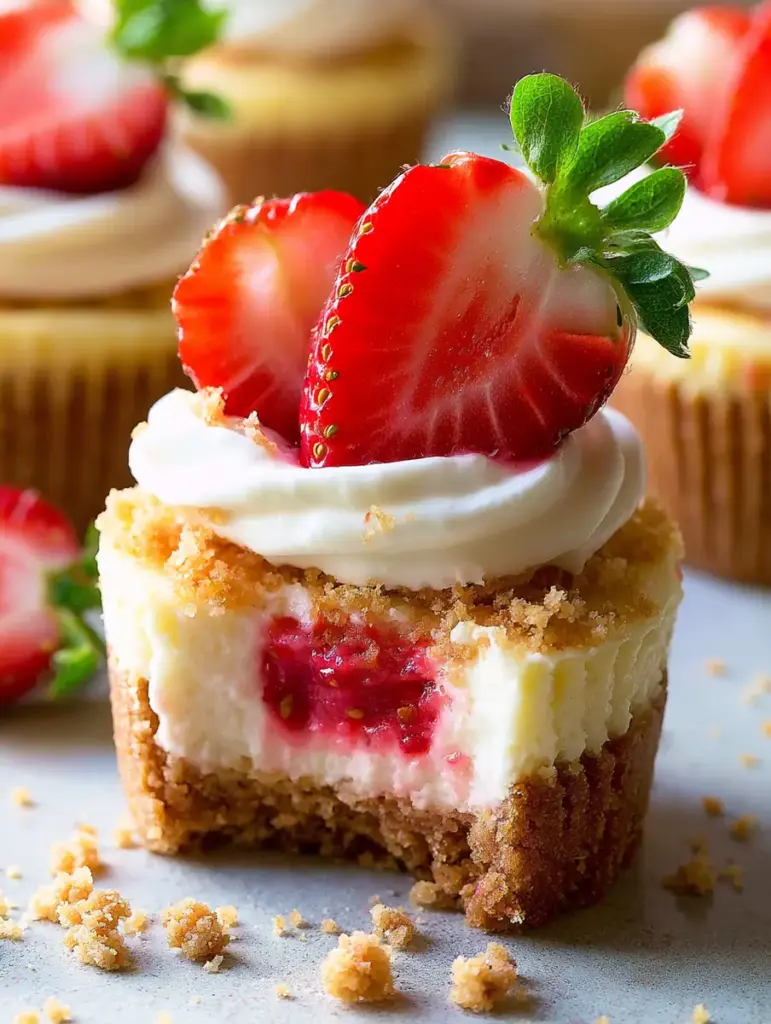 strawberry cheesecake cupcakes recipe recipeCard1