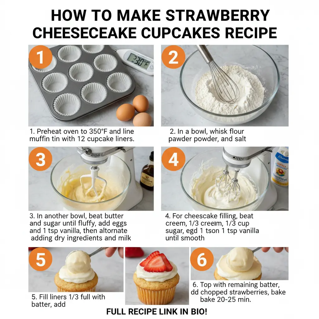 How to make strawberry cheesecake cupcakes recipe