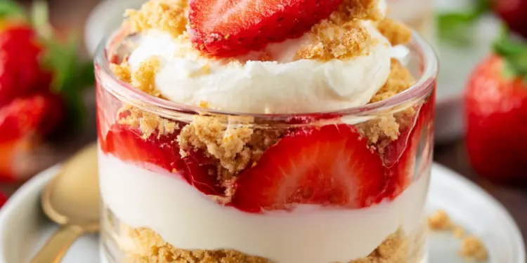 strawberry cheesecake cups recipe featured