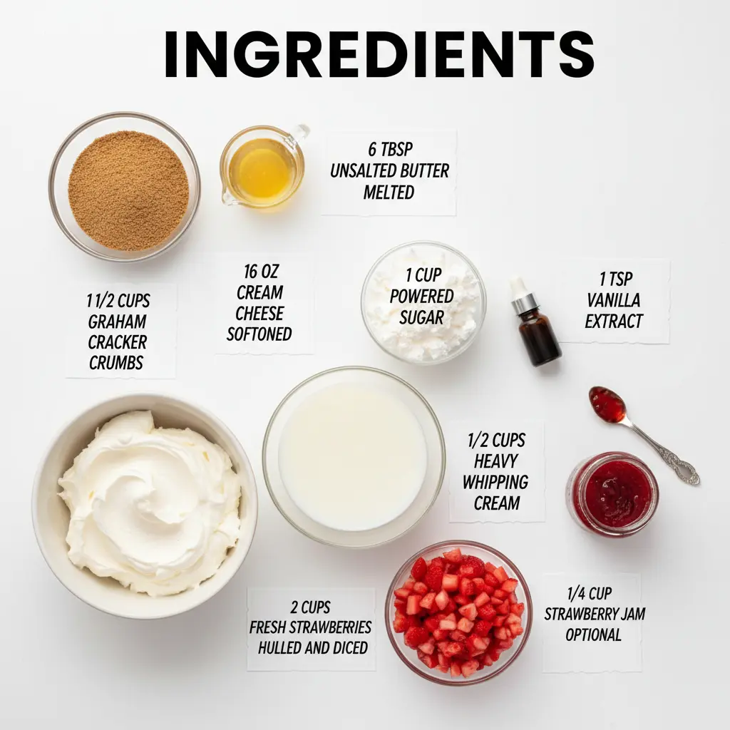 strawberry cheesecake cups recipe ingredients