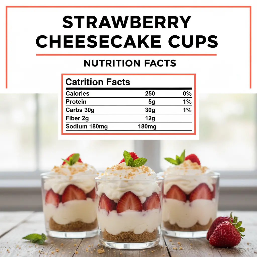 strawberry cheesecake cups recipe nutritional information