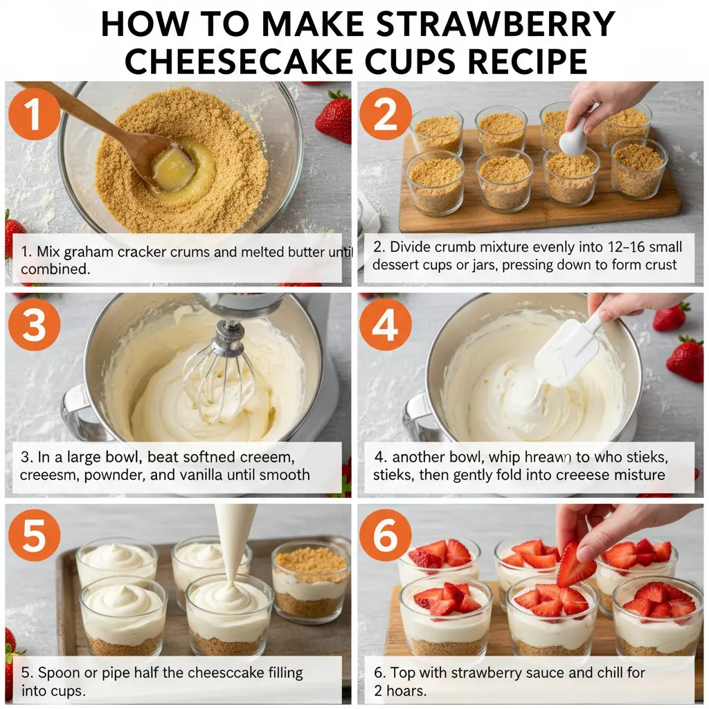 How to make strawberry cheesecake cups recipe