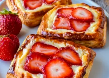 strawberry cheesecake danishes recipe featured